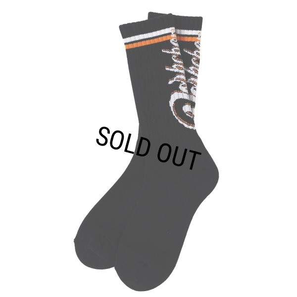 画像1: PORKCHOP/CRS LOGO SOX（BLACK）［ロゴソックス-25春夏］