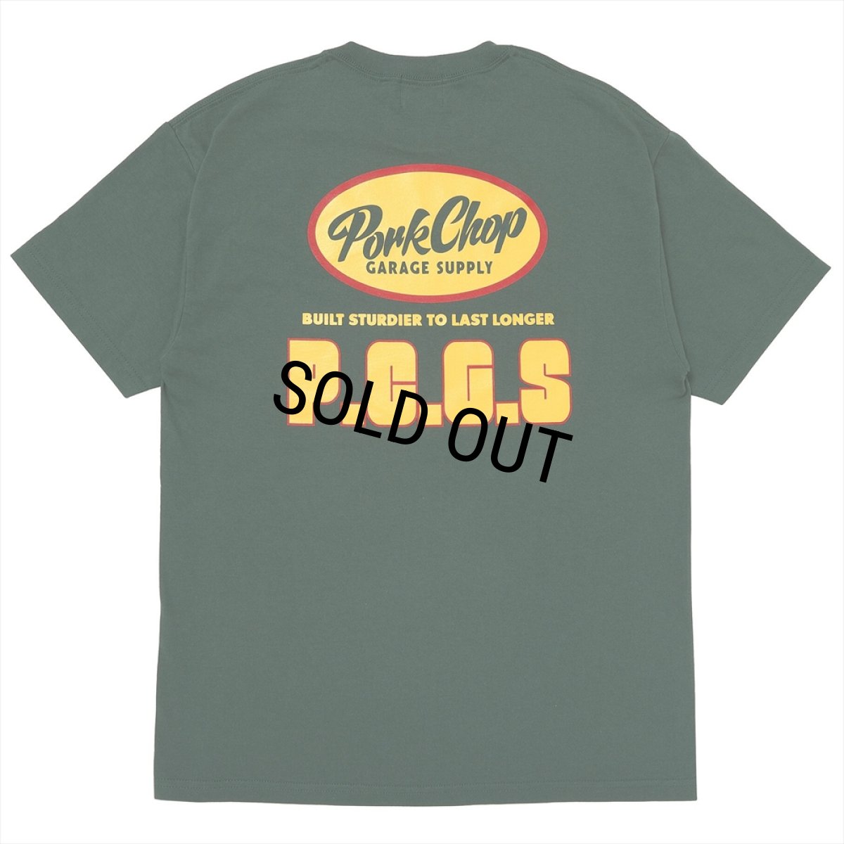 画像1: PORKCHOP/PCGS BLOCK TEE（GREEN）［プリントT-25春夏］ (1)
