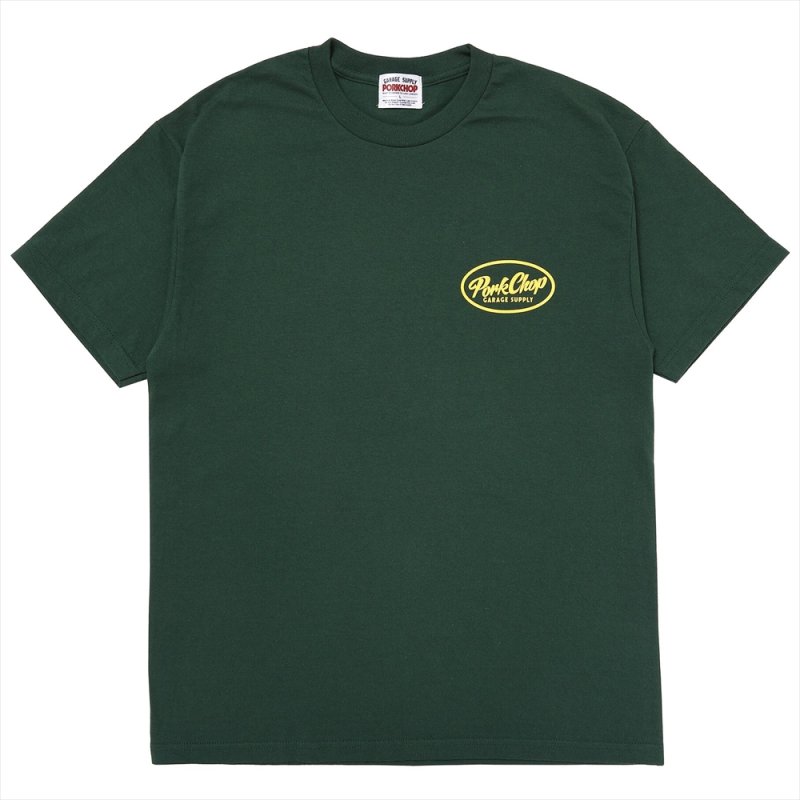 画像1: PORKCHOP/PCGS BLOCK TEE（GREEN）［プリントT-25春夏］