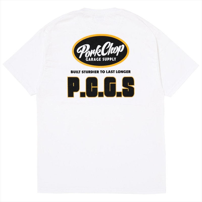 画像2: PORKCHOP/PCGS BLOCK TEE（WHITE）［プリントT-25春夏］
