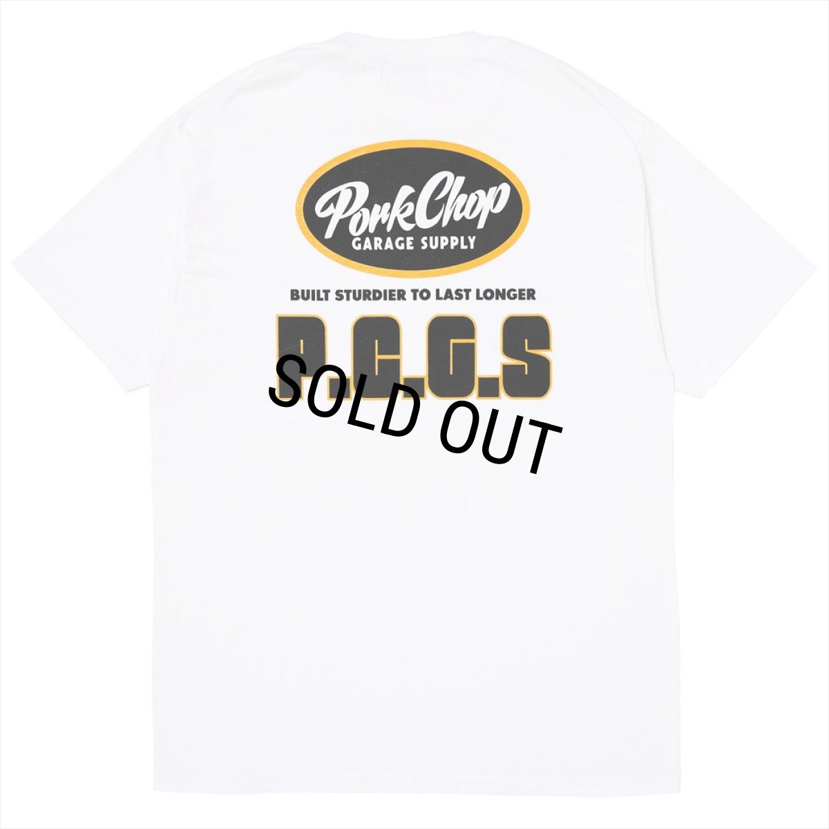 画像1: PORKCHOP/PCGS BLOCK TEE（WHITE）［プリントT-25春夏］ (1)