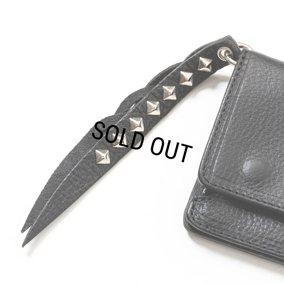 画像4: CALEE/PLANE LEATHER LONG WALLET ＜STUDS CHARM＞（BLACK）［プレーンレザーロングウォレットwithスタッズチャーム-25春夏］ (4)