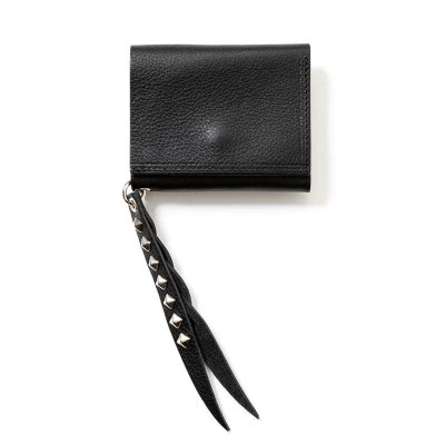 画像1: CALEE/PLANE LEATHER MULTI WALLET ＜STUDS CHARM＞（BLACK）［マルチウォレットwithスタッズチャーム-25春夏］