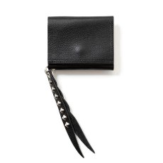 画像1: CALEE/PLANE LEATHER MULTI WALLET ＜STUDS CHARM＞（BLACK）［マルチウォレットwithスタッズチャーム-25春夏］ (1)