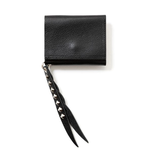 画像1: CALEE/PLANE LEATHER MULTI WALLET ＜STUDS CHARM＞（BLACK）［マルチウォレットwithスタッズチャーム-25春夏］
