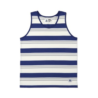 画像1: CHALLENGER/BORDER TANK TOP（BLUE/WHITE）［ボーダータンクトップ-25春夏］