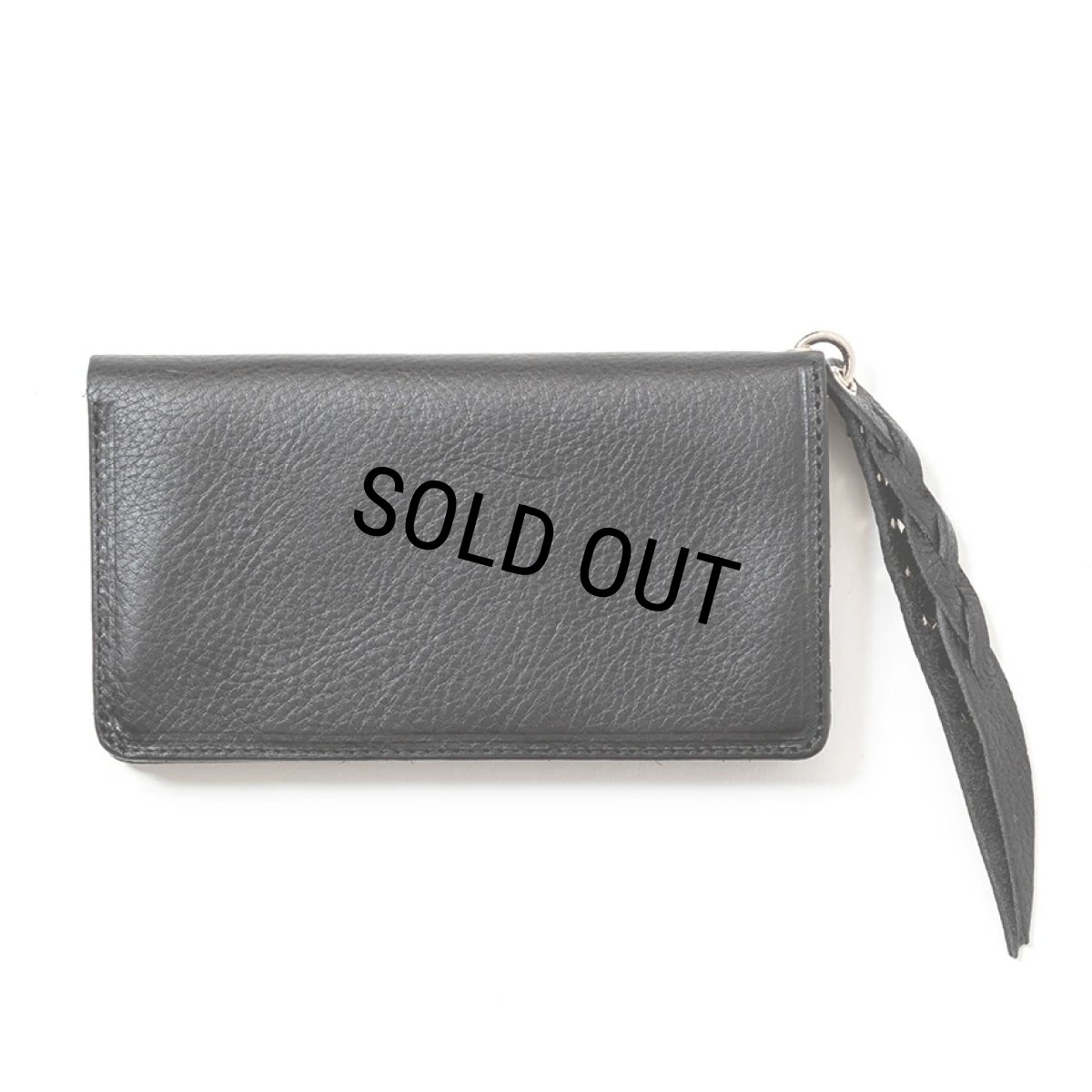画像2: CALEE/PLANE LEATHER LONG WALLET ＜STUDS CHARM＞（BLACK）［プレーンレザーロングウォレットwithスタッズチャーム-25春夏］ (2)