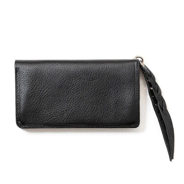 画像2: CALEE/PLANE LEATHER LONG WALLET ＜STUDS CHARM＞（BLACK）［ロングウォレットwithスタッズチャーム-25春夏］