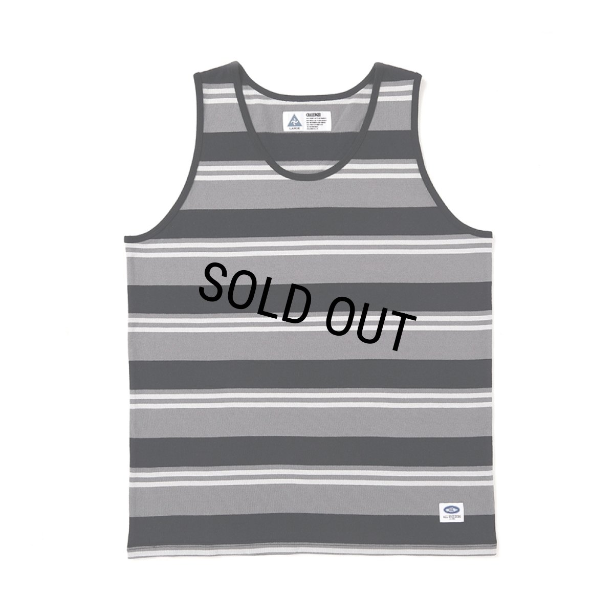 画像1: CHALLENGER/BORDER TANK TOP（GRAY/BLACK）［ボーダータンクトップ-25春夏］ (1)