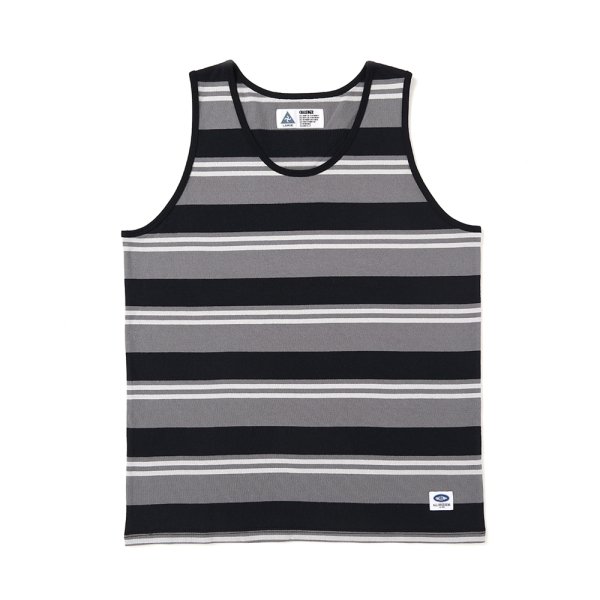 画像1: CHALLENGER/BORDER TANK TOP（GRAY/BLACK）［ボーダータンクトップ-25春夏］