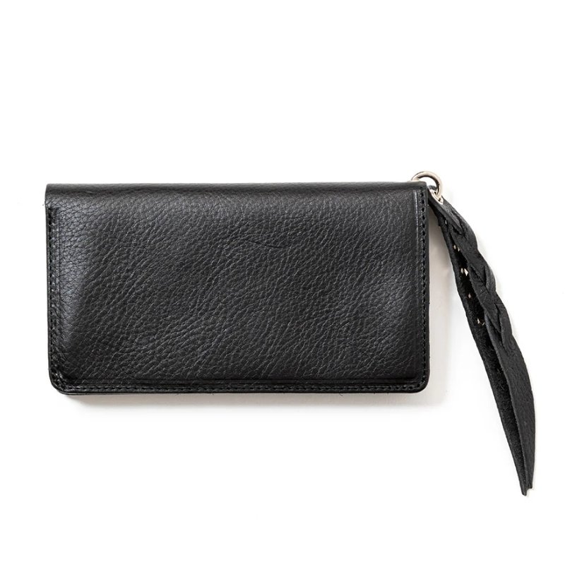 画像2: CALEE/PLANE LEATHER LONG WALLET ＜STUDS CHARM＞（BLACK）［プレーンレザーロングウォレットwithスタッズチャーム-25秋冬］
