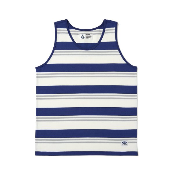 画像1: CHALLENGER/BORDER TANK TOP（BLUE/WHITE）［ボーダータンクトップ-25春夏］