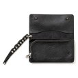 画像3: CALEE/PLANE LEATHER LONG WALLET ＜STUDS CHARM＞（BLACK）［ロングウォレットwithスタッズチャーム-25春夏］ (3)