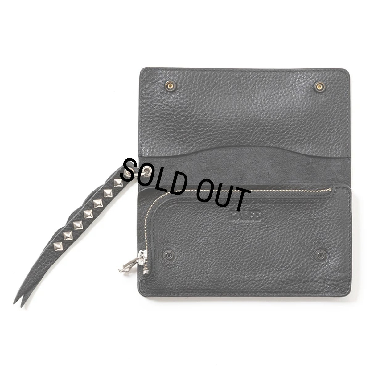 画像3: CALEE/PLANE LEATHER LONG WALLET ＜STUDS CHARM＞（BLACK）［プレーンレザーロングウォレットwithスタッズチャーム-25春夏］ (3)