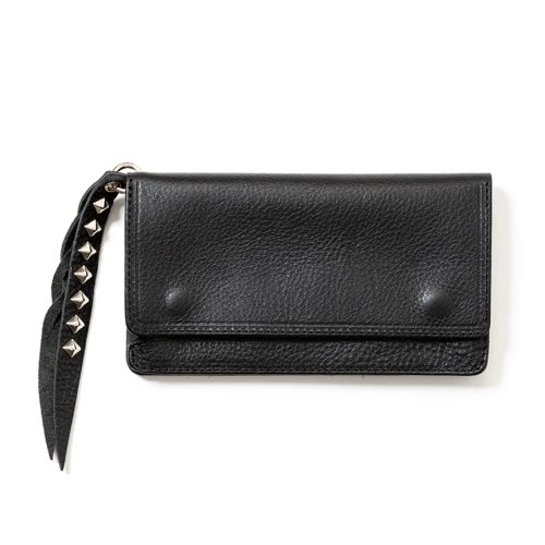 他の写真1: CALEE/PLANE LEATHER LONG WALLET ＜STUDS CHARM＞（BLACK）［ロングウォレットwithスタッズチャーム-25春夏］