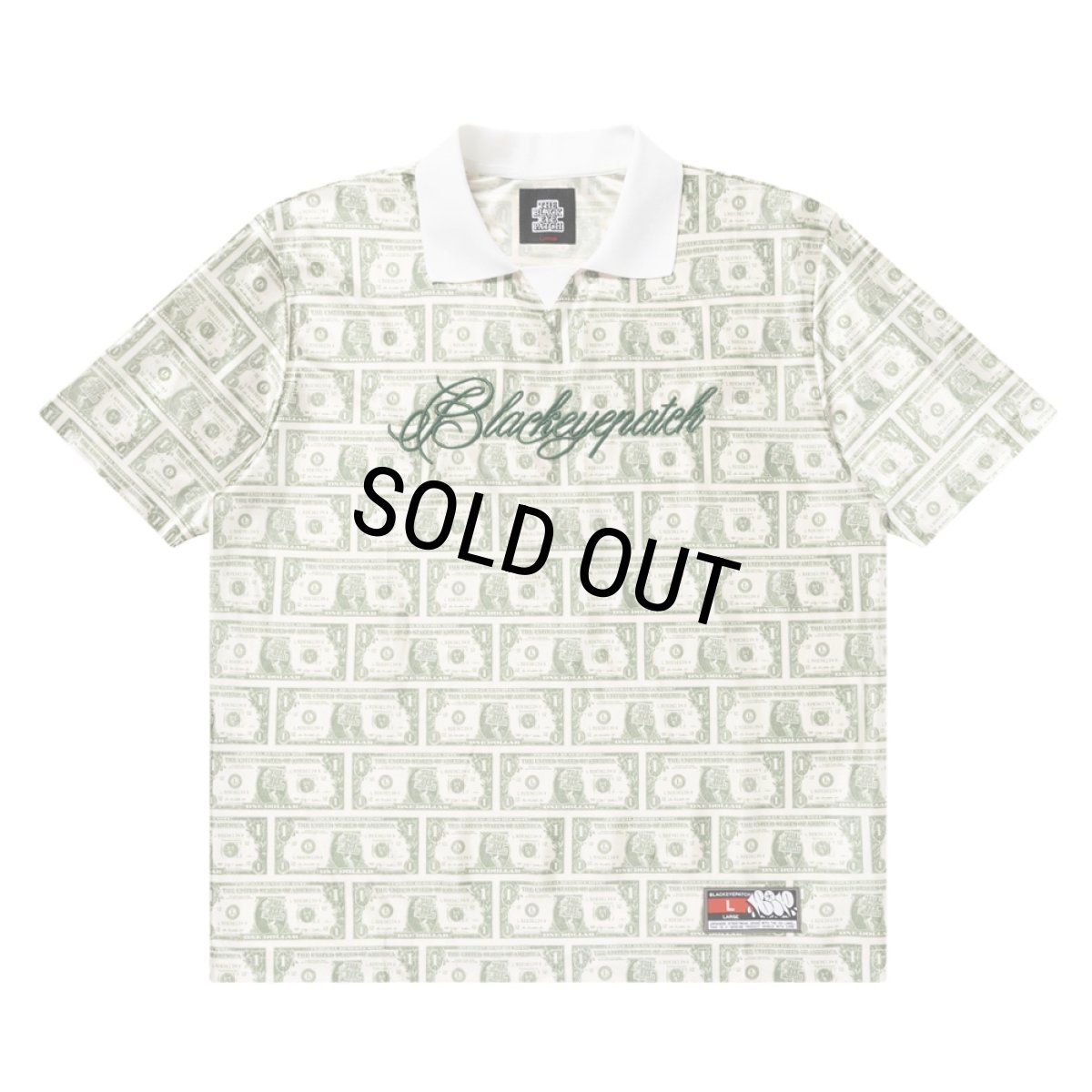 画像1: BlackEyePatch/DOLLAR BILL PATTERNED S/S GAMESHIRT（MULTI） (1)