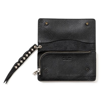画像3: CALEE/PLANE LEATHER LONG WALLET ＜STUDS CHARM＞（BLACK）［ロングウォレットwithスタッズチャーム-25春夏］