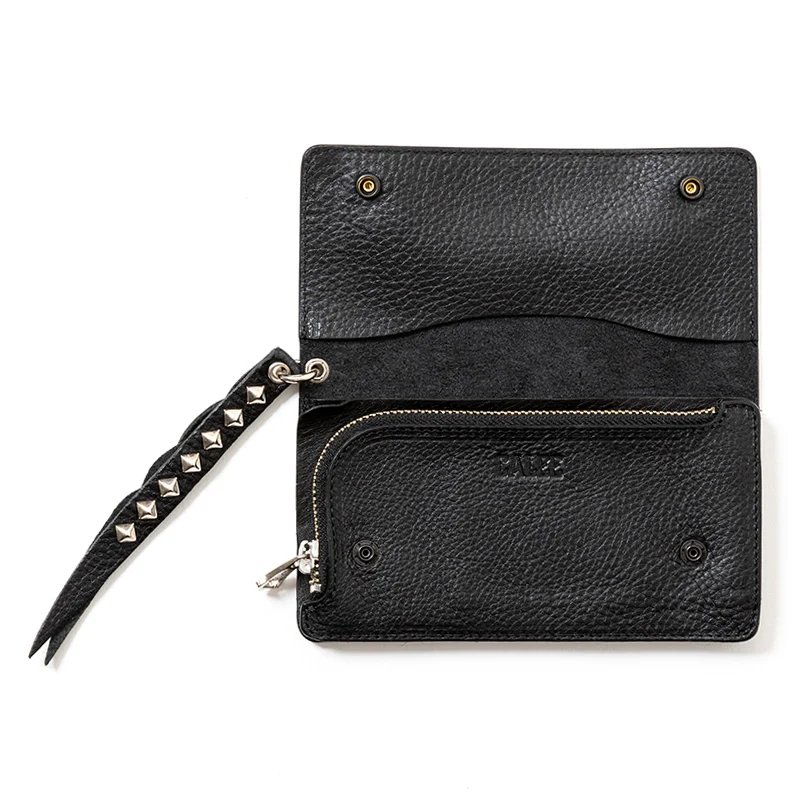 画像3: CALEE/PLANE LEATHER LONG WALLET ＜STUDS CHARM＞（BLACK）［プレーンレザーロングウォレットwithスタッズチャーム-25秋冬］