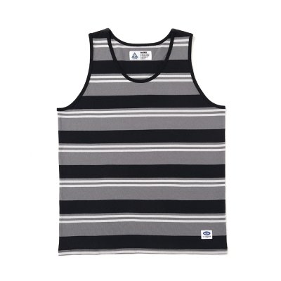 画像1: CHALLENGER/BORDER TANK TOP（GRAY/BLACK）［ボーダータンクトップ-25春夏］