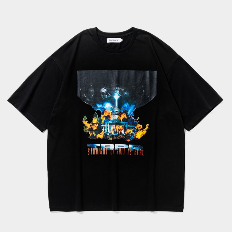 画像1: TIGHTBOOTH/INDEPENDENCE S/S T-SHIRT（Black）［プリントT-25夏］