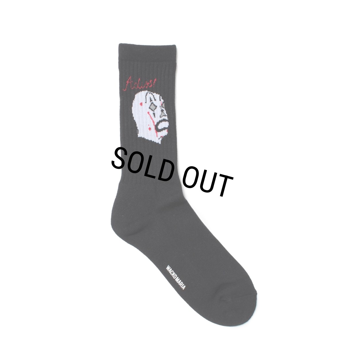 画像1: WACKO MARIA/MASK JACQUARD SOCKS（BLACK）［マスクジャガードソックス-25春夏］ (1)