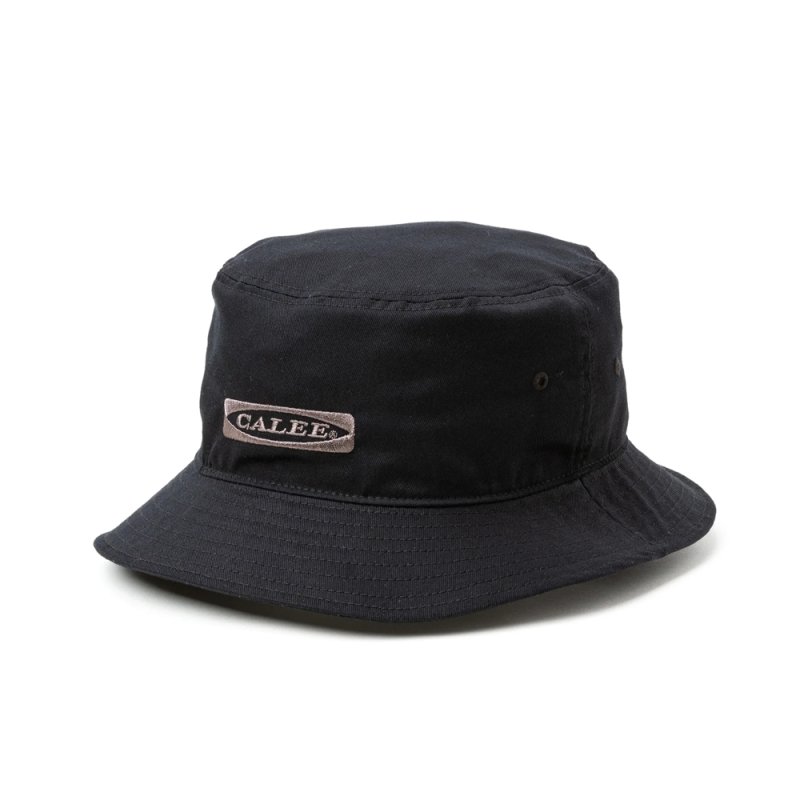 画像1: CALEE/EMBROIDERY CALEE BUCKET HAT（BLACK/C）［バケットハット-25春夏］