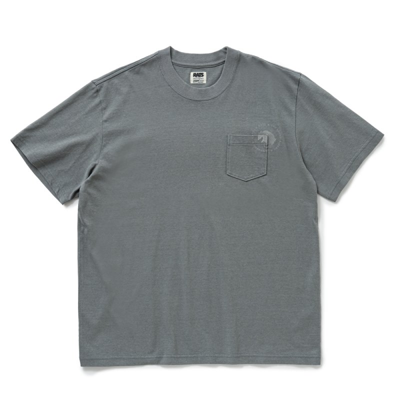 画像1: RATS/CIRCLE POCKET TEE BACK PRINT（GRAY）［プリントポケT-25春夏］