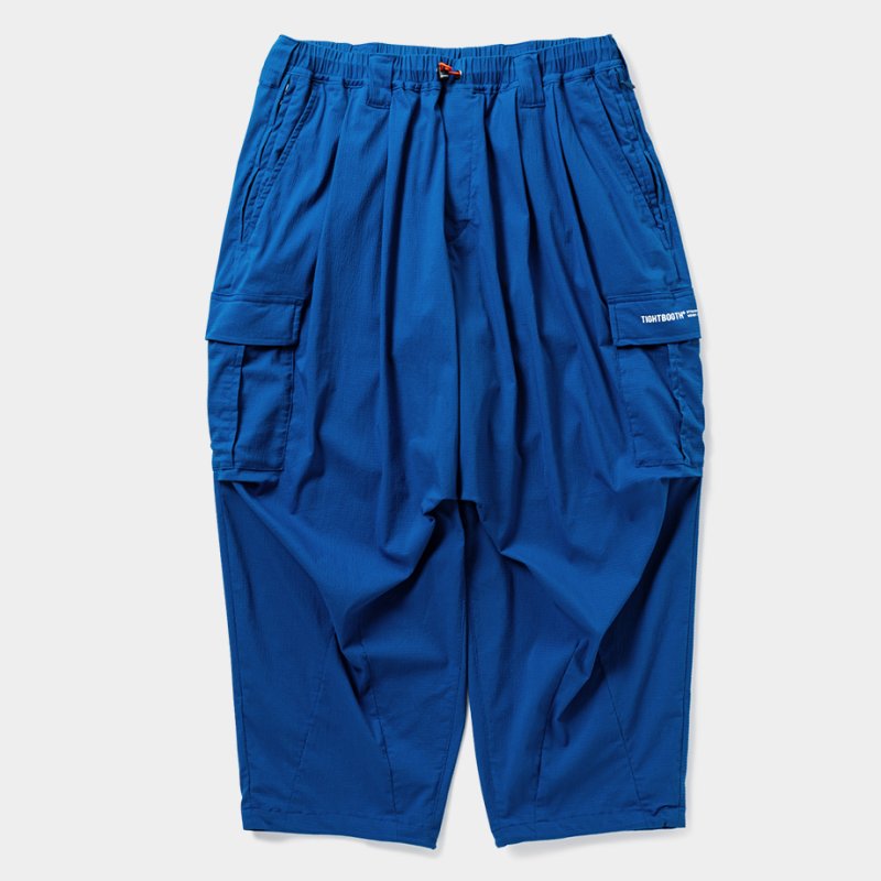 画像1: TIGHTBOOTH/SEERSUCKER CARGO BALLOON PANTS（Blue）［シアサッカーカーゴバルーンパンツ-25夏］