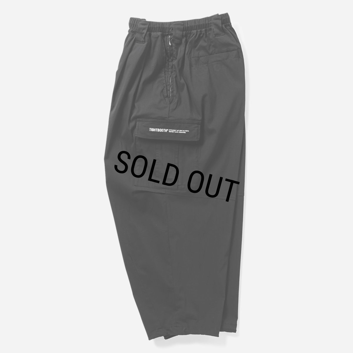 画像2: TIGHTBOOTH/SEERSUCKER CARGO BALLOON PANTS（Black）［シアサッカーカーゴバルーンパンツ-25夏］ (2)