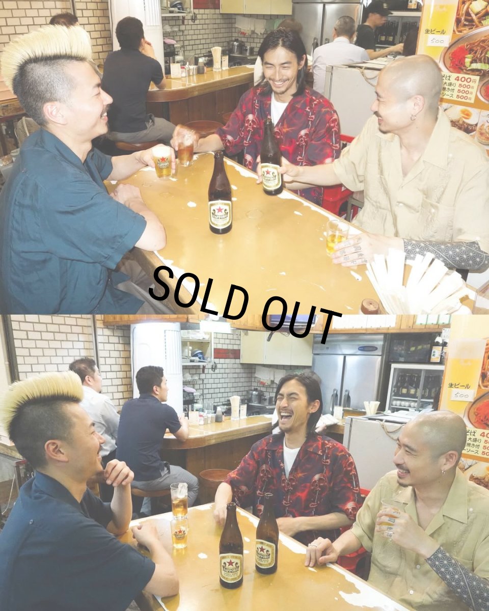 画像3: WACKO MARIA/56 TATTOO STUDIO / HAWAIIAN SHIRT（NAVY）［ハワイアンシャツ-25春夏］ (3)