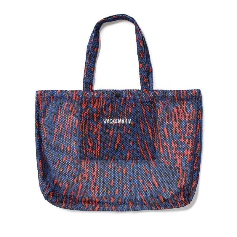 画像1: WACKO MARIA/SPEAK EASY / LEOPARD MESH TOTE BAG（BLUE）［レオパードメッシュトートバッグ-25春夏］