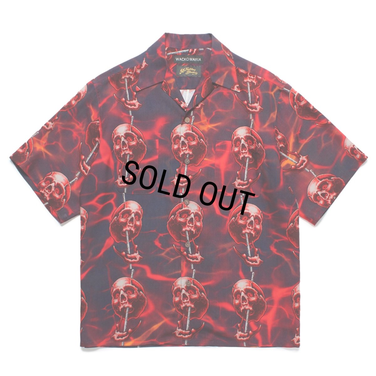 画像1: WACKO MARIA/56 TATTOO STUDIO / HAWAIIAN SHIRT（NAVY）［ハワイアンシャツ-25春夏］ (1)