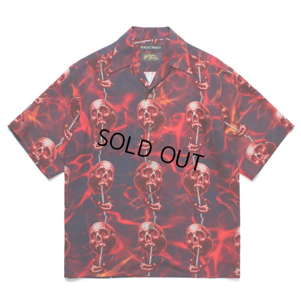 画像1: WACKO MARIA/56 TATTOO STUDIO / HAWAIIAN SHIRT（NAVY）［ハワイアンシャツ-25春夏］
