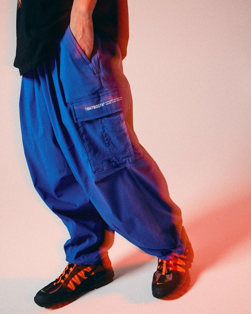 画像3: TIGHTBOOTH/SEERSUCKER CARGO BALLOON PANTS（Blue）［シアサッカーカーゴバルーンパンツ-25夏］