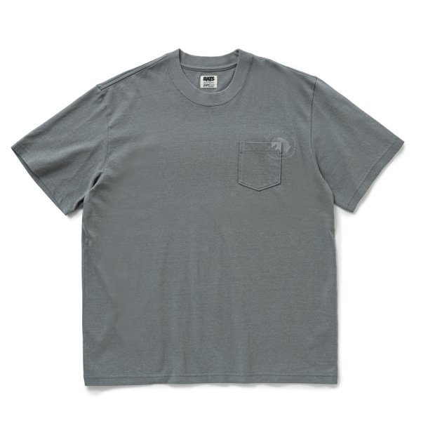 画像1: RATS/CIRCLE POCKET TEE BACK PRINT（GRAY）［プリントポケT-25春夏］