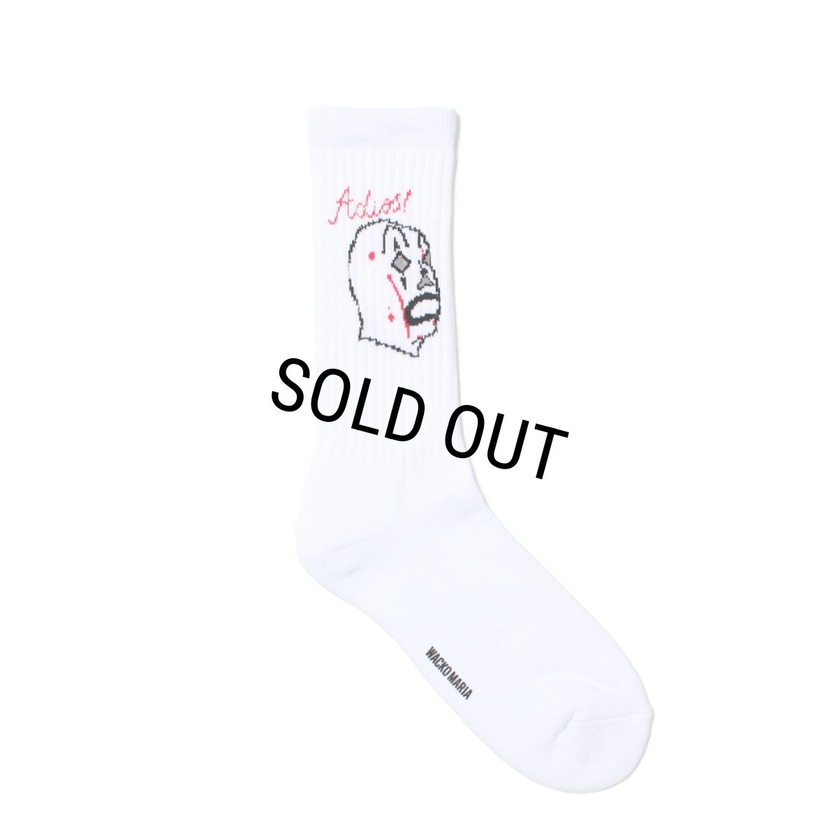 画像1: WACKO MARIA/MASK JACQUARD SOCKS（WHITE）［マスクジャガードソックス-25春夏］ (1)
