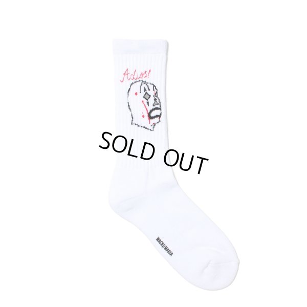 画像1: WACKO MARIA/MASK JACQUARD SOCKS（WHITE）［マスクジャガードソックス-25春夏］
