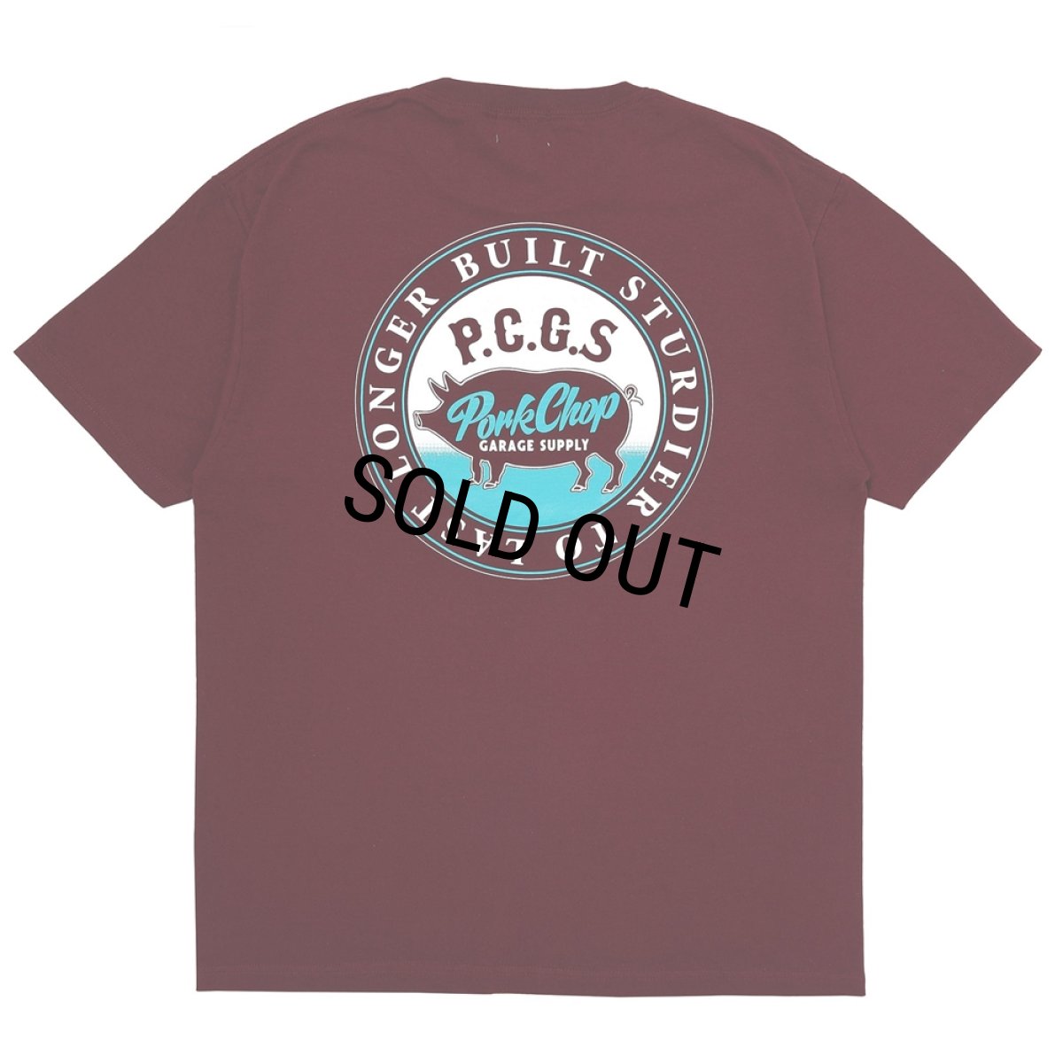 画像1: PORKCHOP/CIRCLE PORK TEE（BURGUNDY）［サークルポークT-25春夏］ (1)
