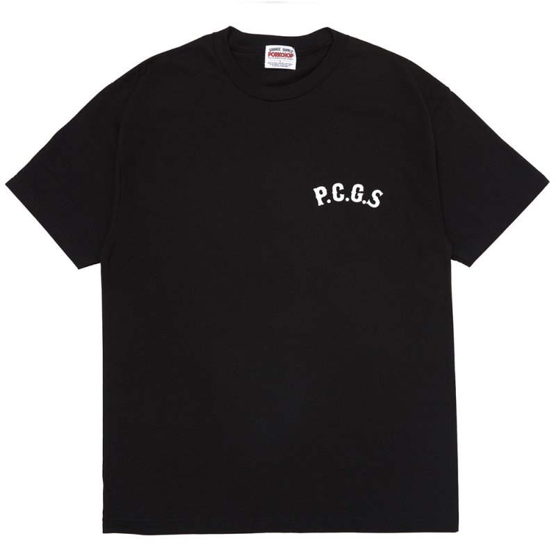 画像1: PORKCHOP/CIRCLE PORK TEE（BLACK）［サークルポークT-25春夏］