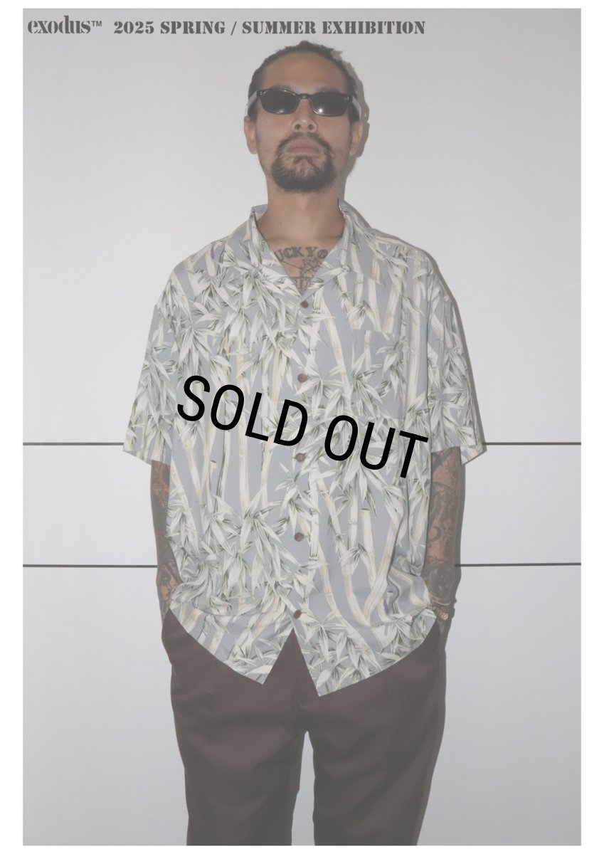 画像2: 【30％OFF】exodus brand/BIG BAMBOO HAWAIIAN SHIRT（GREY）［ビッグバンブーハワイアンシャツ-25春夏］ (2)