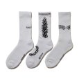 画像1: ANTIDOTE BUYERS CLUB/3 Pack Socks（White） (1)