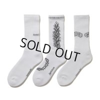 ANTIDOTE BUYERS CLUB/3 Pack Socks（White）