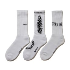 画像1: ANTIDOTE BUYERS CLUB/3 Pack Socks（White） (1)