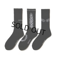 ANTIDOTE BUYERS CLUB/3 Pack Socks（Black）