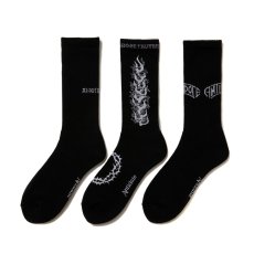 画像1: ANTIDOTE BUYERS CLUB/3 Pack Socks（Black） (1)