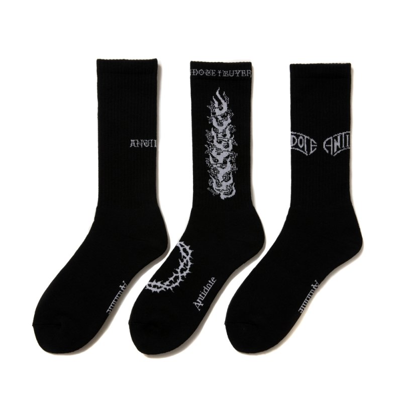 画像1: ANTIDOTE BUYERS CLUB/3 Pack Socks（Black）