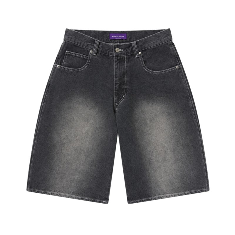 画像1: BlackEyePatch/OG DRAGON BAGGY DENIM SHORTS(BLACK)