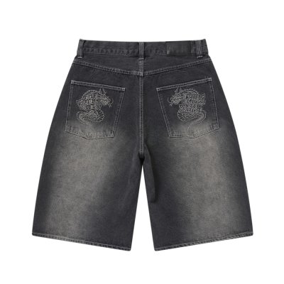 画像2: BlackEyePatch/OG DRAGON BAGGY DENIM SHORTS（BLACK）