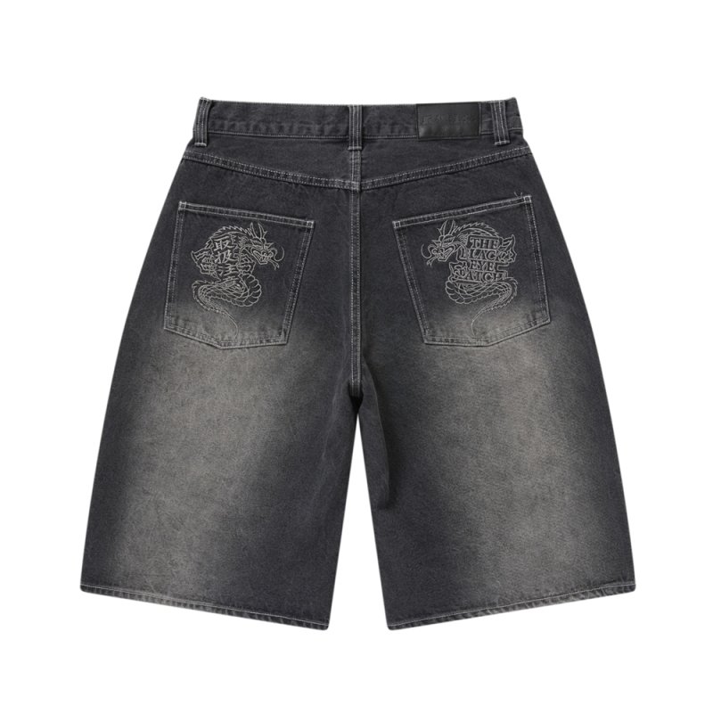 画像2: BlackEyePatch/OG DRAGON BAGGY DENIM SHORTS(BLACK)