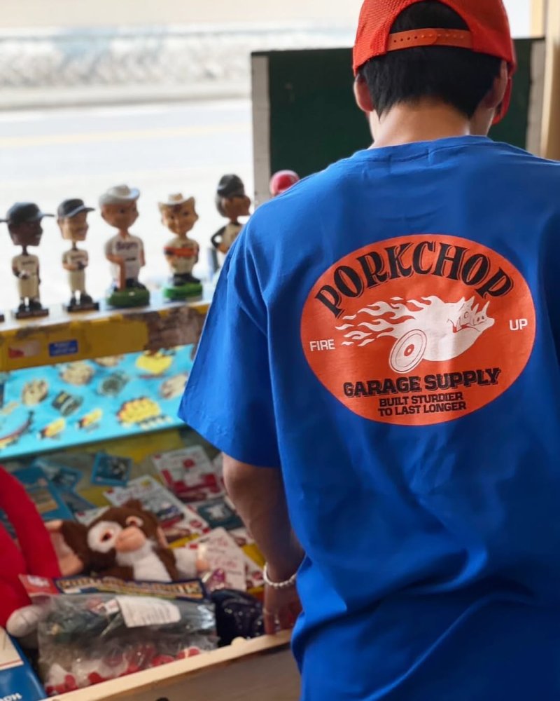 画像3: PORKCHOP/FIRE UP TEE（BLUE）［ファイヤーアップT-25春夏］